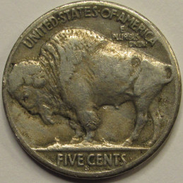 1925 S Buffalo Nickel - antique better condition San Francisco mintmark five cent coin