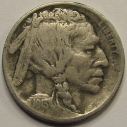 1913 Buffalo Nickel - Type 1 - antique first year of issue five cent coin with raised mound