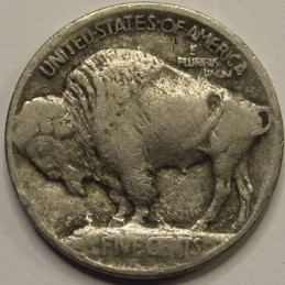 1913 Buffalo Nickel - Type 1 - antique first year of issue five cent coin with raised mound
