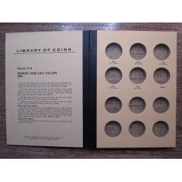 Library of Coins Album for Kennedy Half Dollars - 1964- vintage coin storage