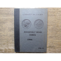 Library of Coins Album for Roosevelt Dimes - 1946-1969 - vintage album