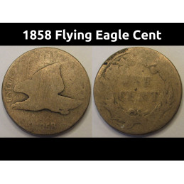 1858 Flying Eagle Cent - antique pre Civil War cupronickel penny