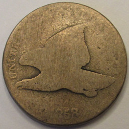 1858 Flying Eagle Cent - antique pre Civil War cupronickel penny