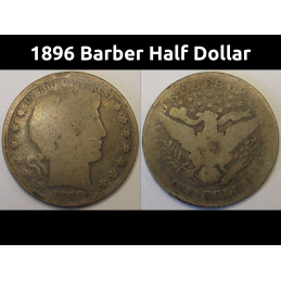 1896 Barber Half Dollar - antique lower mintage American silver half