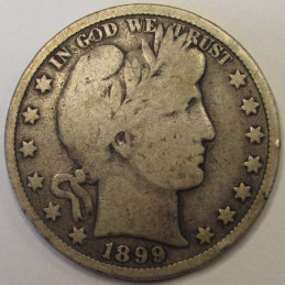 1899 Barber Half Dollar - antique turn of the century American silver half