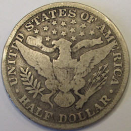 1899 Barber Half Dollar - antique turn of the century American silver half