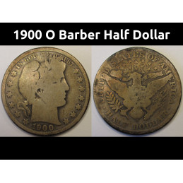 1900 O Barber Half Dollar - antique New Orleans turn of the century American silver half