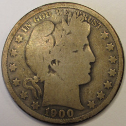 1900 O Barber Half Dollar - antique New Orleans turn of the century American silver half