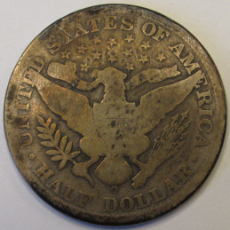 1900 O Barber Half Dollar - antique New Orleans turn of the century American silver half