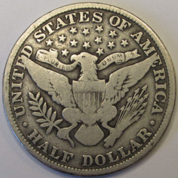 1906 Barber Half Dollar - antique American silver half dollar