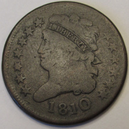 1810 Classic Head Half Cent - antique early American copper half penny