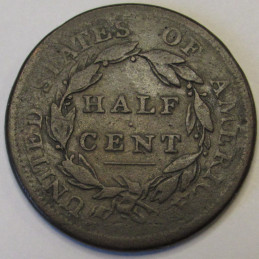 1810 Classic Head Half Cent - antique early American copper half penny