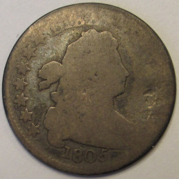 1805 Draped Bust Dime - 5 Berries - antique early American rare silver dime
