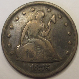 1875 Twenty Cent Piece - unique denomination American silver coin