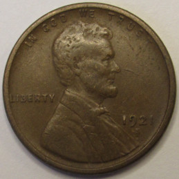 1921 S Lincoln Wheat Cent - antique San Francisco mintmark American penny