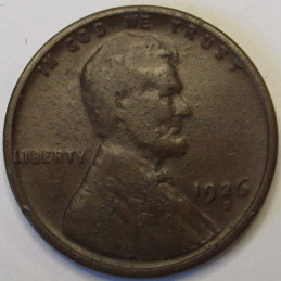 1926 S Lincoln Wheat Cent - antique San Francisco mintmark semi key date penny