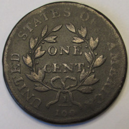 1802 Draped Bust Large Cent - stemless wreath - scarce variety early American copper coin