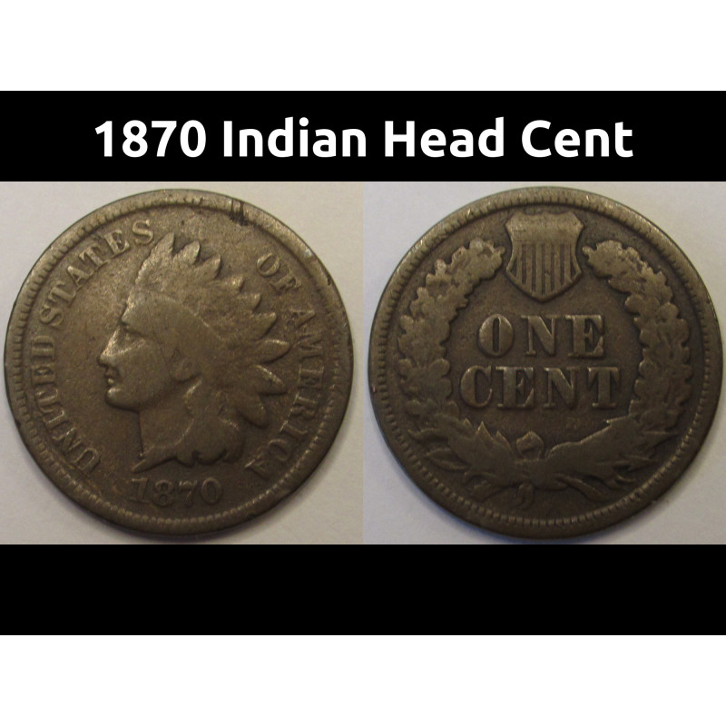 1870 Indian Head Cent - antique scarce date Reconstruction era American penny 1870 Indian Head Cent - antique scarce date Reconstruction era American penny
