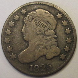 1825 Capped Bust Dime - antique Early American silver dime