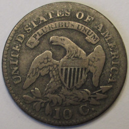 1825 Capped Bust Dime - antique Early American silver dime