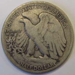 1921 S Walking Liberty Half Dollar - antique key date San Francisco mintmark coin
