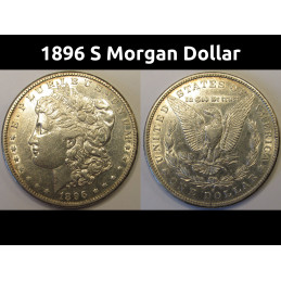 1896 S Morgan Dollar - antique higher grade San Francisco mintmark coin
