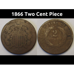 1866 Two Cent Piece - antique odd denomination American coin