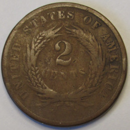 1866 Two Cent Piece - antique odd denomination American coin
