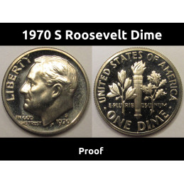 1970 S Roosevelt Dime - vintage proof American dime coin