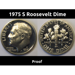 1975 S Roosevelt Dime - vintage beautiful S mintmark proof coin