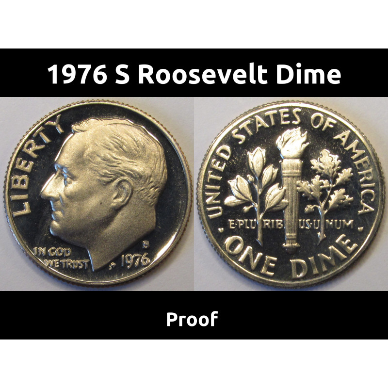 1976 S Roosevelt Dime - beautiful San Francisco mintmark proof coin 1976 S Roosevelt Dime - beautiful San Francisco mintmark proof coin