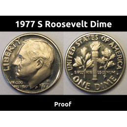 1977 S Roosevelt Dime - beautiful S mintmark proof coin