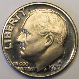 1977 S Roosevelt Dime - beautiful S mintmark proof coin