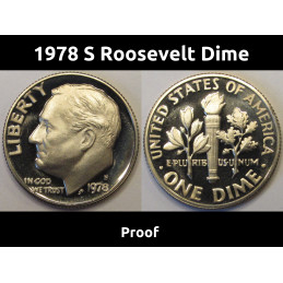 1978 S Roosevelt Dime - beautiful S mintmark American proof coin