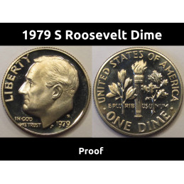 1979 S Roosevelt Dime - vintage San Francisco mintmark dime coin