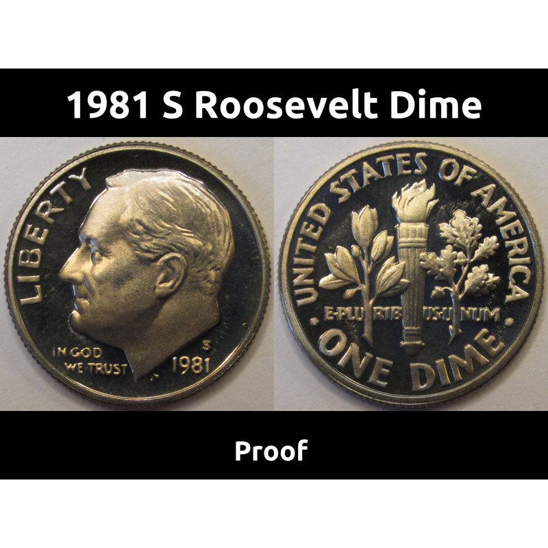 1981 S Roosevelt Dime - beautiful American S mintmark proof coin 1981 S Roosevelt Dime - beautiful American S mintmark proof coin