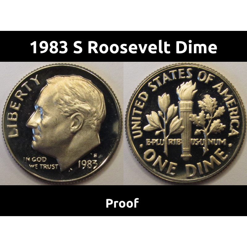 1983 S Roosevelt Dime - beautiful vintage American proof coin 1983 S Roosevelt Dime - beautiful vintage American proof coin