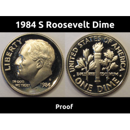 1984 S Roosevelt Dime - vintage beautiful American proof coin