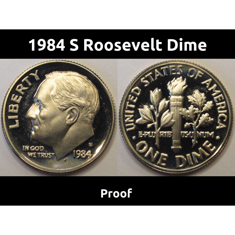 1984 S Roosevelt Dime - vintage beautiful American proof coin 1984 S Roosevelt Dime - vintage beautiful American proof coin