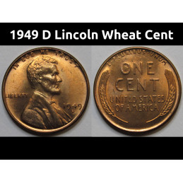 1949 D Lincoln Wheat Cent - antique Denver mintmark uncirculated wheat penny