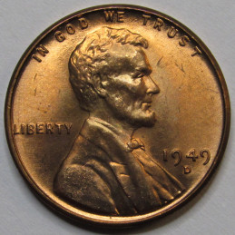 1949 D Lincoln Wheat Cent - antique Denver mintmark uncirculated wheat penny