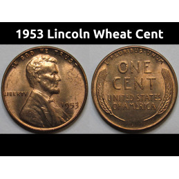 1953 Lincoln Wheat Cent - antique fifties American wheat penny