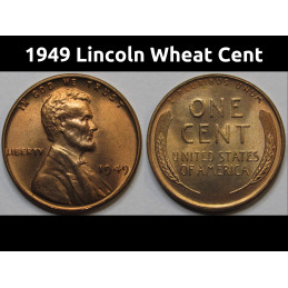 1949 Lincoln Wheat Cent - antique uncirculated American wheat penny