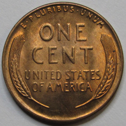 1954 Lincoln Wheat Cent - antique uncirculated American wheat penny