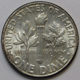 1949 Roosevelt Dime - antique toned American silver dime