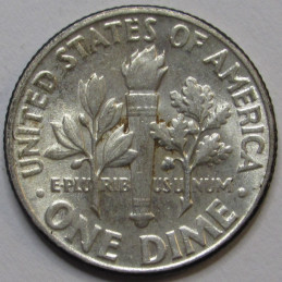 1950 Roosevelt Dime - antique toned American silver dime