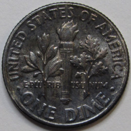 1952 Roosevelt Dime - antique uncirculated toned American silver dime