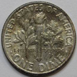 1954 S Roosevelt Dime - antique San Francisco mintmark American silver dime