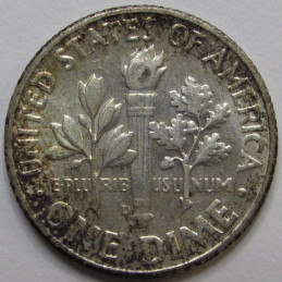 1956 D Roosevelt Dime - antique Denver mintmark uncirculated American dime