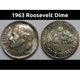 1963 Roosevelt Dime -antique album toned Ameican silver dime